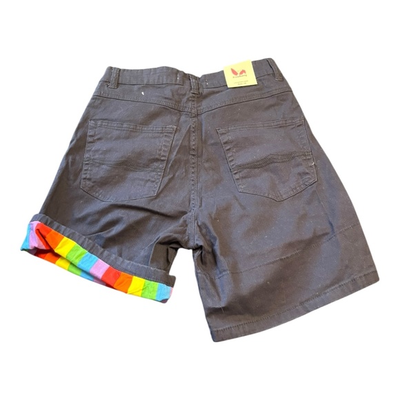 NEW Pride Bunny Roll Up Cuff Rainbow Shorts Size 10 - Picture 3 of 5